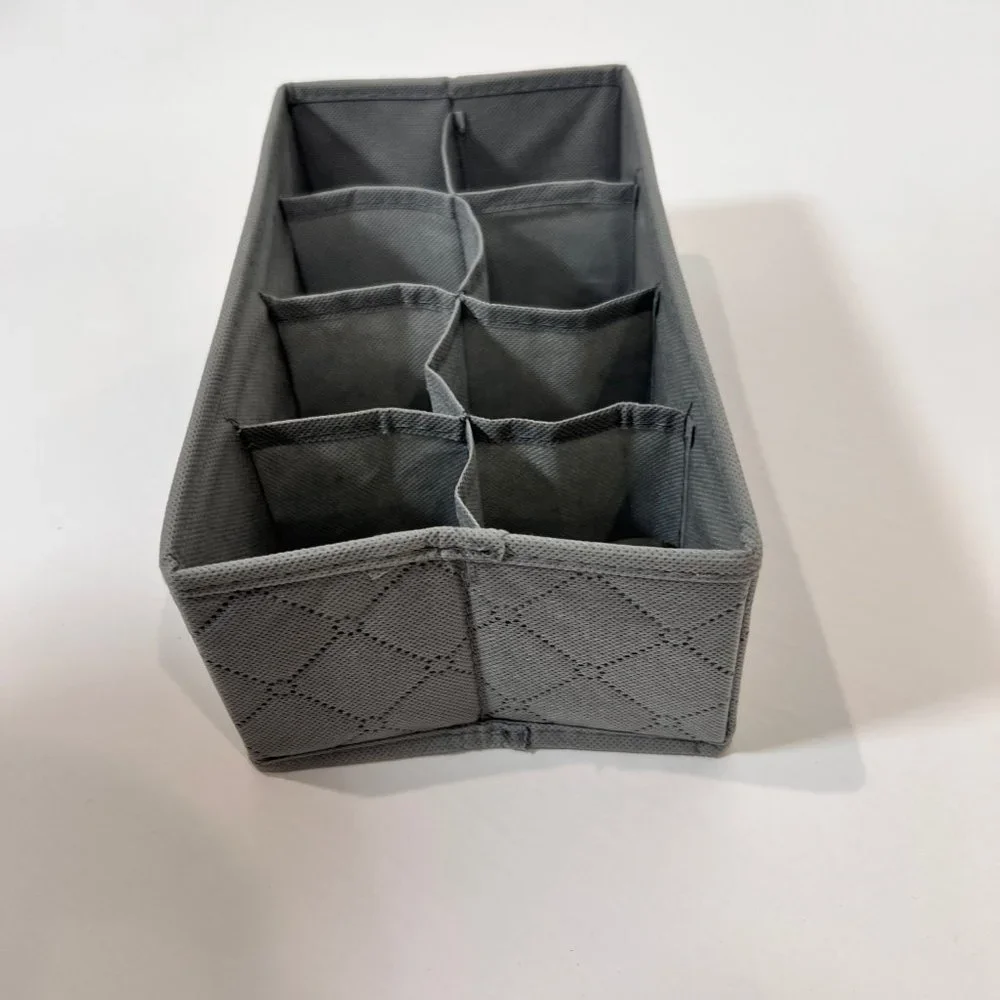 Sorbus Gray Collapsible 8 Sock/Undergarment Drawer Storage